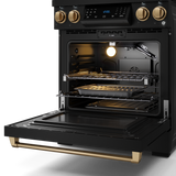 30 Inch Professional Gas Range with Tilt Panel Touch Control in Black/Bronze | Gordon Ramsay Series - (RSG30BBRZ) -