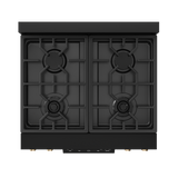 30 Inch Professional Gas Range with Tilt Panel Touch Control in Black/Bronze | Gordon Ramsay Series - (RSG30BBRZ) -
