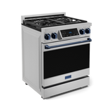 30 Inch Professional Gas Range with Tilt Panel Touch Control in Stainless Steel/Blue | Gordon Ramsay Series - (RSG30BLU) -