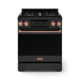 30 Inch Professional Gas Range with Tilt Panel Touch Control in Black/Rose Gold | Gordon Ramsay Series - (RSG30BRSG) -