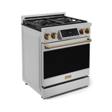 30 Inch Professional Gas Range with Tilt Panel Touch Control in Stainless Steel/Bronze | Gordon Ramsay Series - (RSG30BRZ) -