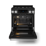 30 Inch Professional Gas Range with Tilt Panel Touch Control in Black/Stainless Steel | Gordon Ramsay Series - (RSG30BSS) -