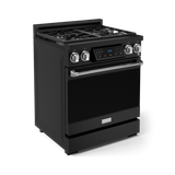 30 Inch Professional Gas Range with Tilt Panel Touch Control in Black/Stainless Steel | Gordon Ramsay Series - (RSG30BSS) -