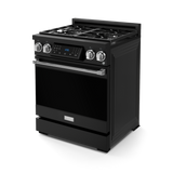 30 Inch Professional Gas Range with Tilt Panel Touch Control in Black/Stainless Steel | Gordon Ramsay Series - (RSG30BSS) -