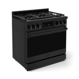 36 Inch Professional Gas Range With Tilt Panel Touch Control In Black Gordon Ramsay Series - (RSG36B) -