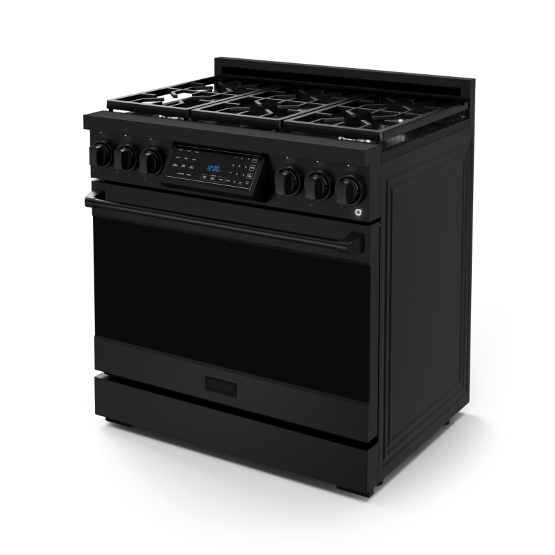 36 Inch Professional Gas Range With Tilt Panel Touch Control In Black Gordon Ramsay Series - (RSG36B) -