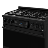 36 Inch Professional Gas Range With Tilt Panel Touch Control In Black Gordon Ramsay Series - (RSG36B) -