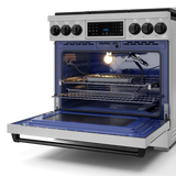 36 Inch Professional Gas Range with Tilt Panel Touch Control in Stainless Steel/Black | Gordon Ramsay Series - (RSG36BLK) -