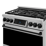 36 Inch Professional Gas Range with Tilt Panel Touch Control in Stainless Steel/Black | Gordon Ramsay Series - (RSG36BLK) -
