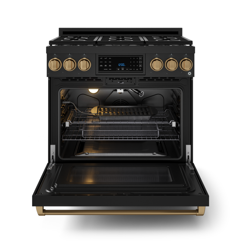 36 Inch Professional LP Range with Tilt Panel Touch Control in Black/Bronze | Gordon Ramsay Series - (RSG36BLPBRZ) -