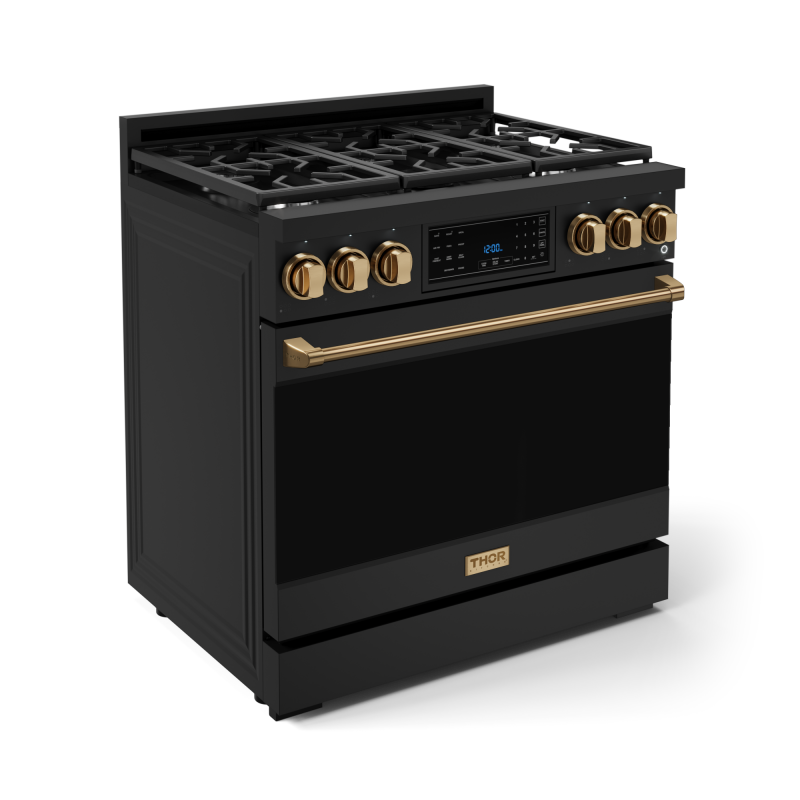 36 Inch Professional LP Range with Tilt Panel Touch Control in Black/Bronze | Gordon Ramsay Series - (RSG36BLPBRZ) -