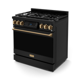 36 Inch Professional LP Range with Tilt Panel Touch Control in Black/Bronze | Gordon Ramsay Series - (RSG36BLPBRZ) -