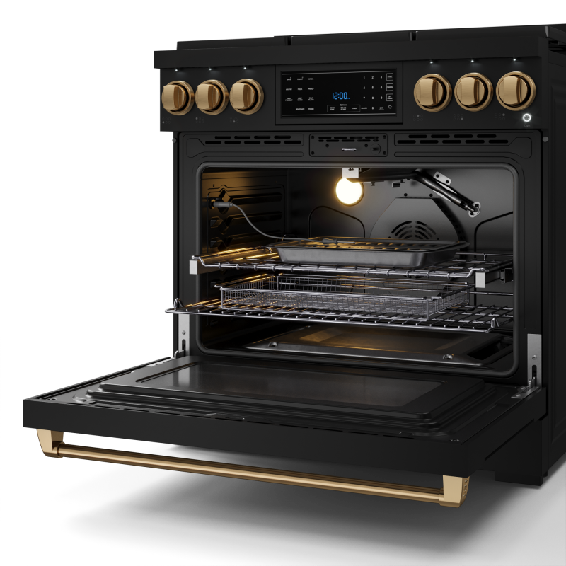 36 Inch Professional LP Range with Tilt Panel Touch Control in Black/Bronze | Gordon Ramsay Series - (RSG36BLPBRZ) -