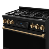 36 Inch Professional LP Range with Tilt Panel Touch Control in Black/Bronze | Gordon Ramsay Series - (RSG36BLPBRZ) -