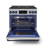 36 Inch Professional Gas Range with Tilt Panel Touch Control in Stainless Steel/Blue | Gordon Ramsay Series - (RSG36BLU) -