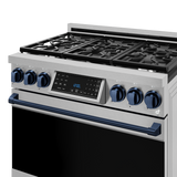 36 Inch Professional Gas Range with Tilt Panel Touch Control in Stainless Steel/Blue | Gordon Ramsay Series - (RSG36BLU) -