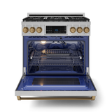 36 Inch Professional Gas Range with Tilt Panel Touch Control in Stainless Steel/Bronze | Gordon Ramsay Series - (RSG36BRZ) -