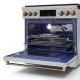 36 Inch Professional Gas Range with Tilt Panel Touch Control in Stainless Steel/Bronze | Gordon Ramsay Series - (RSG36BRZ) -
