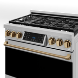 36 Inch Professional Gas Range with Tilt Panel Touch Control in Stainless Steel/Bronze | Gordon Ramsay Series - (RSG36BRZ) -