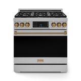 36 Inch Professional LP Range with Tilt Panel Touch Control in Stainless Steel/Bronze | Gordon Ramsay Series - (RSG36LPBRZ) -