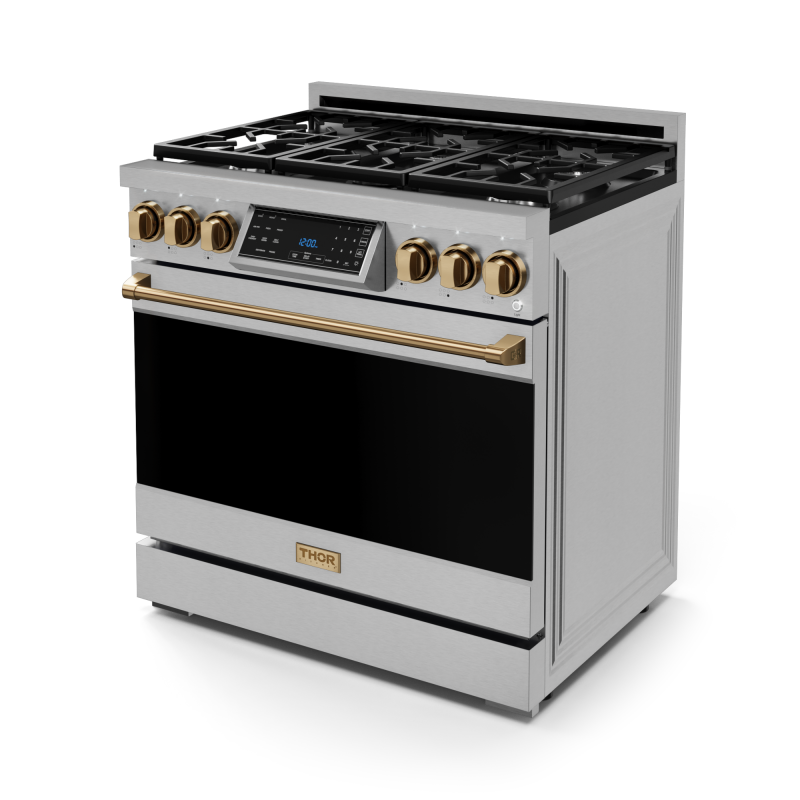 36 Inch Professional LP Range with Tilt Panel Touch Control in Stainless Steel/Bronze | Gordon Ramsay Series - (RSG36LPBRZ) -