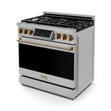 36 Inch Professional LP Range with Tilt Panel Touch Control in Stainless Steel/Bronze | Gordon Ramsay Series - (RSG36LPBRZ) -