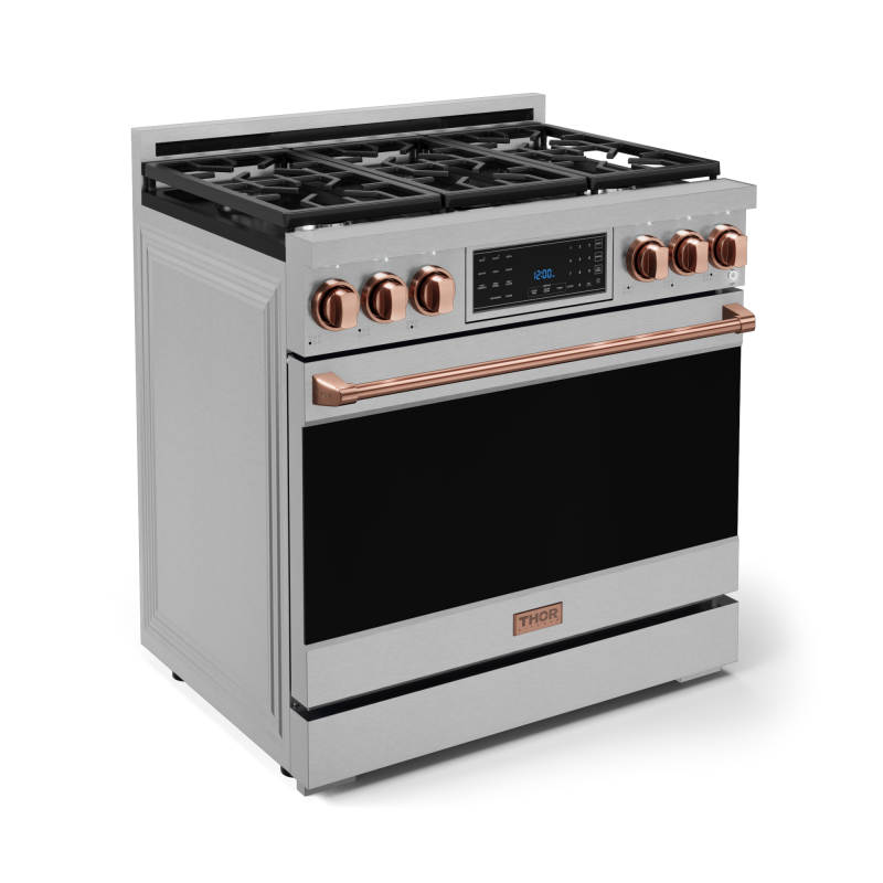 36 Inch Professional Gas Range with Tilt Panel Touch Control in Stainless Steel/Rose Gold | Gordon Ramsay Series - (RSG36RSG) -
