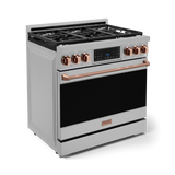 36 Inch Professional Gas Range with Tilt Panel Touch Control in Stainless Steel/Rose Gold | Gordon Ramsay Series - (RSG36RSG) -
