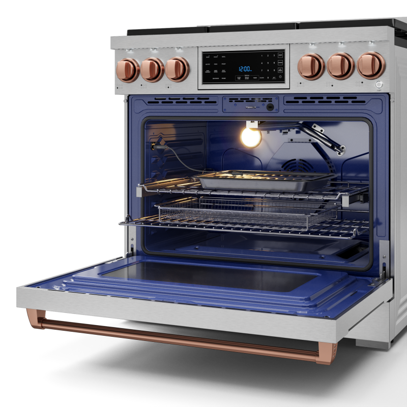 36 Inch Professional Gas Range with Tilt Panel Touch Control in Stainless Steel/Rose Gold | Gordon Ramsay Series - (RSG36RSG) -