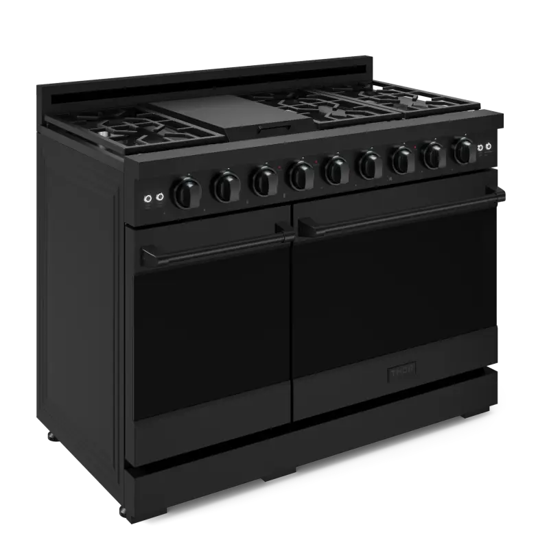 48 Inch Professional Gas Range With Pro-style Knobs In Black Gordon Ramsay Series - (RSG48EB) -