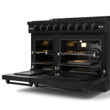 48 Inch Professional Gas Range With Pro-style Knobs In Black Gordon Ramsay Series - (RSG48EB) -