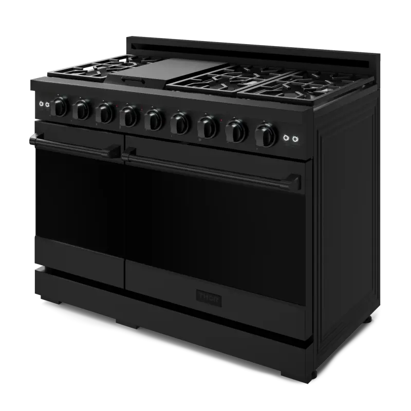 48 Inch Professional Gas Range With Pro-style Knobs In Black Gordon Ramsay Series - (RSG48EB) -