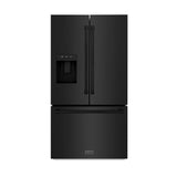 36in. 28.9 cu. ft. Standard-Depth French Door External Water Dispenser Refrigerator with Dual Ice Maker in Black Stainless Steel - (RSMW36BS) -