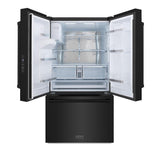 36in. 28.9 cu. ft. Standard-Depth French Door External Water Dispenser Refrigerator with Dual Ice Maker in Black Stainless Steel - (RSMW36BS) -