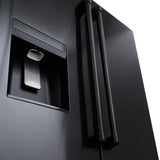 36in. 28.9 cu. ft. Standard-Depth French Door External Water Dispenser Refrigerator with Dual Ice Maker in Black Stainless Steel - (RSMW36BS) -