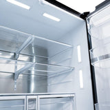 36in. 28.9 cu. ft. Standard-Depth French Door External Water Dispenser Refrigerator with Dual Ice Maker in Black Stainless Steel - (RSMW36BS) -