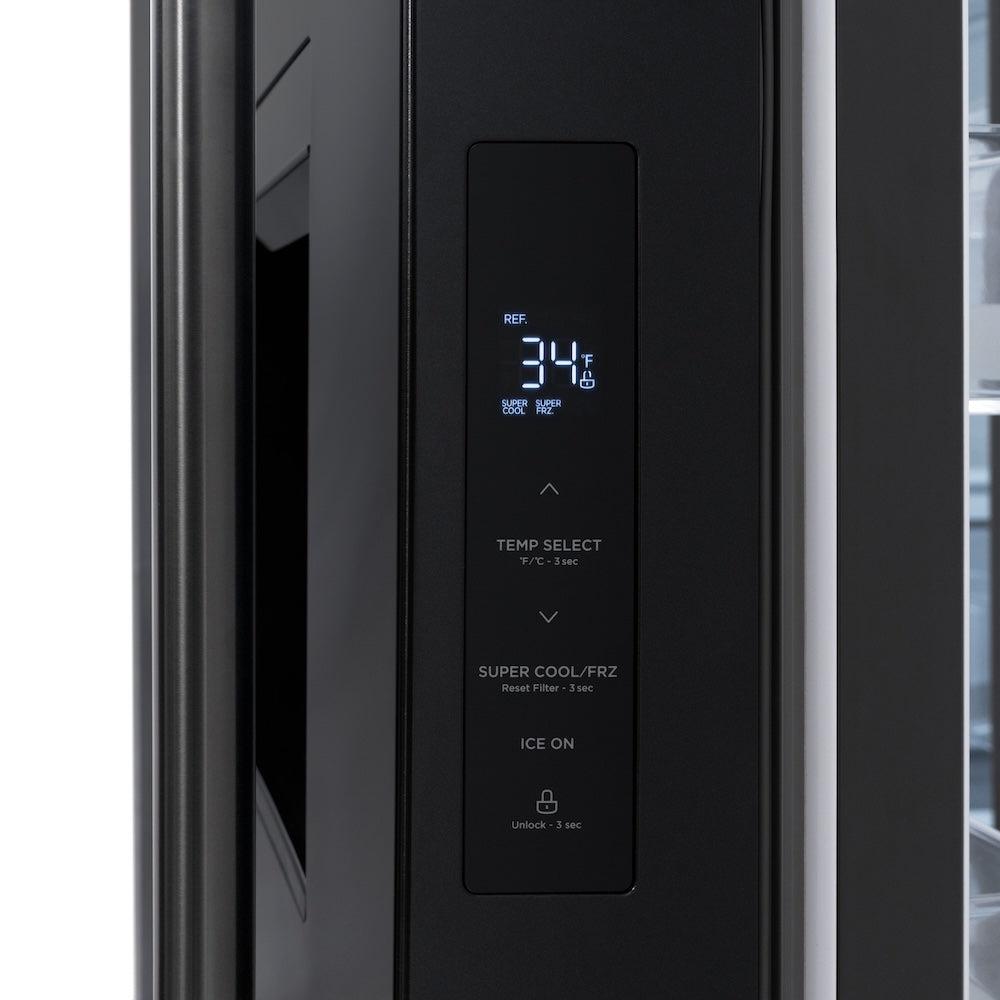 36in. 28.9 cu. ft. Standard-Depth French Door External Water Dispenser Refrigerator with Dual Ice Maker in Black Stainless Steel - (RSMW36BS) -