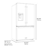 36in. 28.9 cu. ft. Standard-Depth French Door External Water Dispenser Refrigerator with Dual Ice Maker in Black Stainless Steel - (RSMW36BS) -