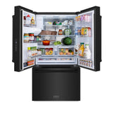 36in. 28.9 cu. ft. Standard-Depth French Door External Water Dispenser Refrigerator with Dual Ice Maker in Black Stainless Steel - (RSMW36BS) -