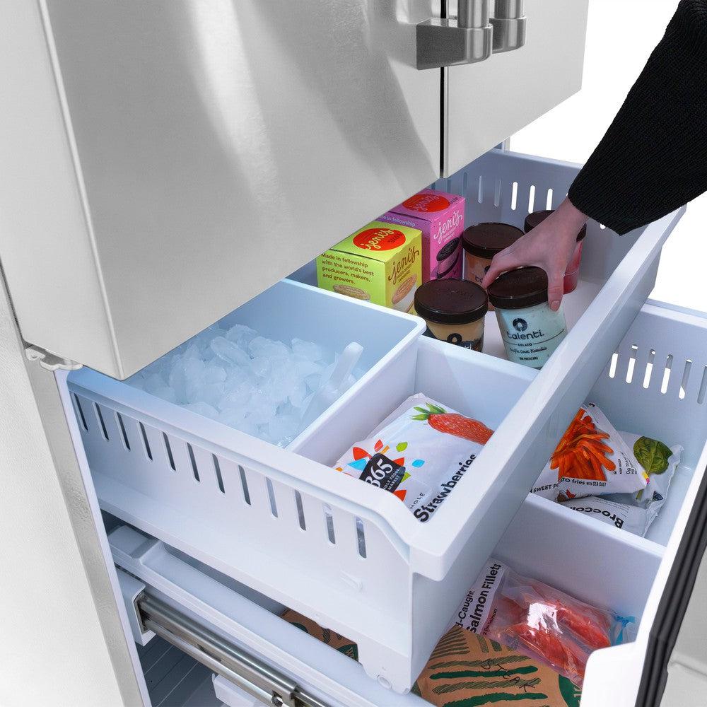 36in. 28.9 cu. ft. Standard-Depth French Door External Water Dispenser Refrigerator with Dual Ice Maker in Fingerprint Resistant Stainless Steel - (RSMW36) -