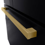 AutographEdition 36 in. 28.9 cu. ft. Standard-Depth French Door External Water Dispenser Refrigerator with Dual Ice Maker in Black Stainless Steel and Champagne Bronze Square Handles - (RSMZW36BSFCB) -