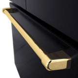 AutographEdition 36 in. 28.9 cu. ft. Standard-Depth French Door External Water Dispenser Refrigerator with Dual Ice Maker in Black Stainless Steel and Polished Gold Handles - (RSMZW36BSG) -