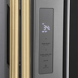 AutographEdition 36 in. 28.9 cu. ft. Standard-Depth French Door External Water Dispenser Refrigerator with Dual Ice Maker in Fingerprint Resistant Stainless Steel and Champagne Bronze Handles - (RSMZW36CB) -
