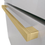 AutographEdition 36 in. 28.9 cu. ft. Standard-Depth French Door External Water Dispenser Refrigerator with Dual Ice Maker in Fingerprint Resistant Stainless Steel and Champagne Bronze Square Handles - (RSMZW36FCB) -