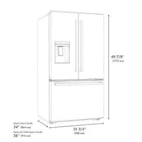 AutographEdition 36 in. 28.9 cu. ft. Standard-Depth French Door External Water Dispenser Refrigerator with Dual Ice Maker in Fingerprint Resistant Stainless Steel and Champagne Bronze Square Handles - (RSMZW36FCB) -