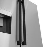 ZLINE Autograph Edition 36 in. 28.9 cu. ft. Standard-Depth French Door External Water Dispenser Refrigerator with Dual Ice Maker in Fingerprint-Resistant Stainless Steel and Matte Black Modern Handles (RSMZ-W-36-FMB) - (RSMZW36FMB) -