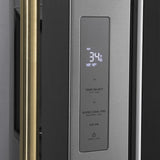 AutographEdition 36 in. 28.9 cu. ft. Standard-Depth French Door External Water Dispenser Refrigerator with Dual Ice Maker in Fingerprint Resistant Stainless Steel and Polished Gold Handles - (RSMZW36G) -