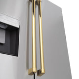 AutographEdition 36 in. 28.9 cu. ft. Standard-Depth French Door External Water Dispenser Refrigerator with Dual Ice Maker in Fingerprint Resistant Stainless Steel and Polished Gold Handles - (RSMZW36G) -