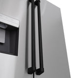 AutographEdition 36 in. 28.9 cu. ft. Standard-Depth French Door External Water Dispenser Refrigerator with Dual Ice Maker in Fingerprint Resistant Stainless Steel and Matte Black Handles - (RSMZW36MB) -