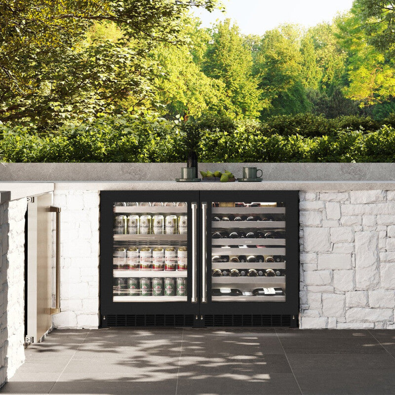 ZLINE 24 in. Touchstone Dual Zone 44 Bottle Wine Cooler With Black Matte Glass Door (RWDO-BLM-24) - (RWDOBLM24) -